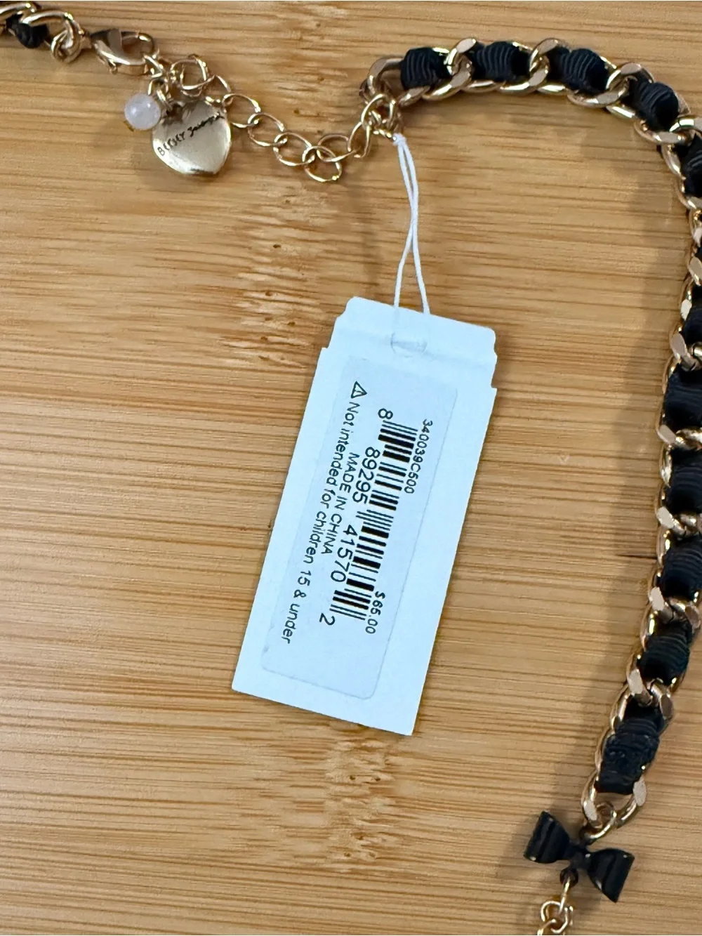 Betsey Johnson Black Cat Necklace with Purple Skirt & Yellow Eyes